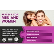 Hair, Skin & Nails Supplement - 5000mcg Biotin, Silica, Vitamin C, E, B, Natural Essential Vitamins, and Advanced Nutrient Complex for Thinning Hair, Men and Women | 60 Tablets