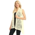 thumbnail image 2 of Cardigan Sans Manches Ouvert en Crochet pour Femmes, 2 of 5