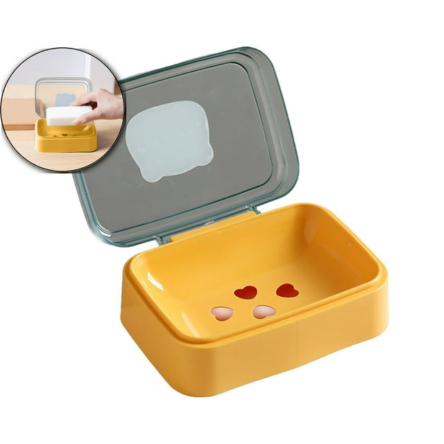 Dvruxg Soap Box, Lidded Water-Draining Storage Container, Compact Travel & Home Bathroom Organizer for Daily Hygiene