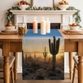 thumbnail image 2 of Table Runner - 60 Inch Long, Western Cactus Sunrise Kitchen Dining Table Runner Dresser Scarves, Modern Abstract Art Retro Farmhouse Decor for Coffee Tables Wedding Party Banquet, 2 of 8