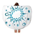 thumbnail image 1 of LADDKA 60 inch Round Beach Towel Blanket Blue Starburst Retro Burst Flash Explosion Sale Comic Cartoon Travel Circle Circular Towels Mat Tapestry Beach Throw, 1 of 2