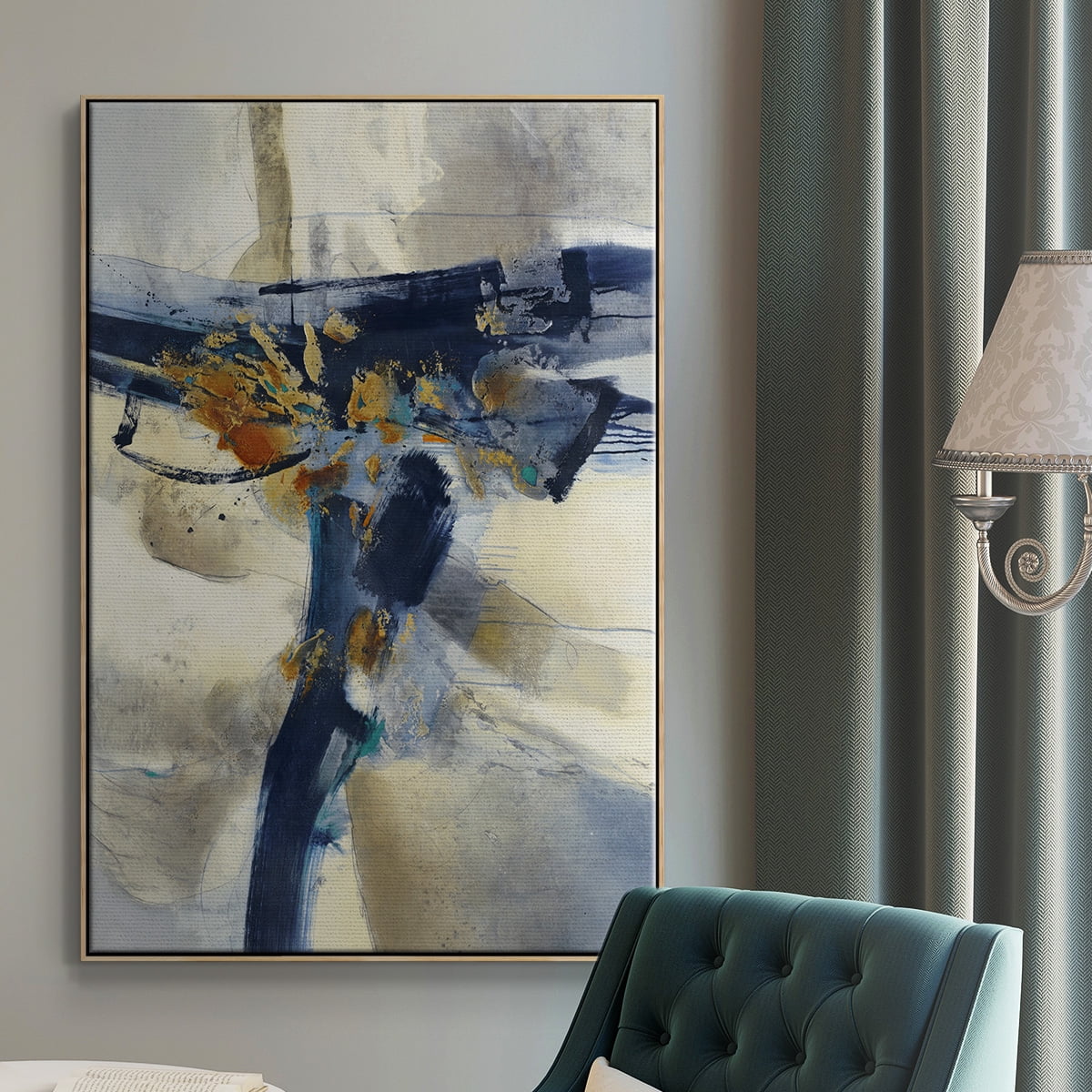 Blast Framed Premium Gallery Wrapped Canvas - Ready to Hang - 25 x 37 - Natural Wood Floating Frame