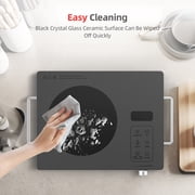 1800W Portable Ceramic Infrared Hot Plate,Stainless Steel Induction Cooker With Double Ring Heating Dual Control 10 Power 3H Timer Electric Cooktop For Cooking