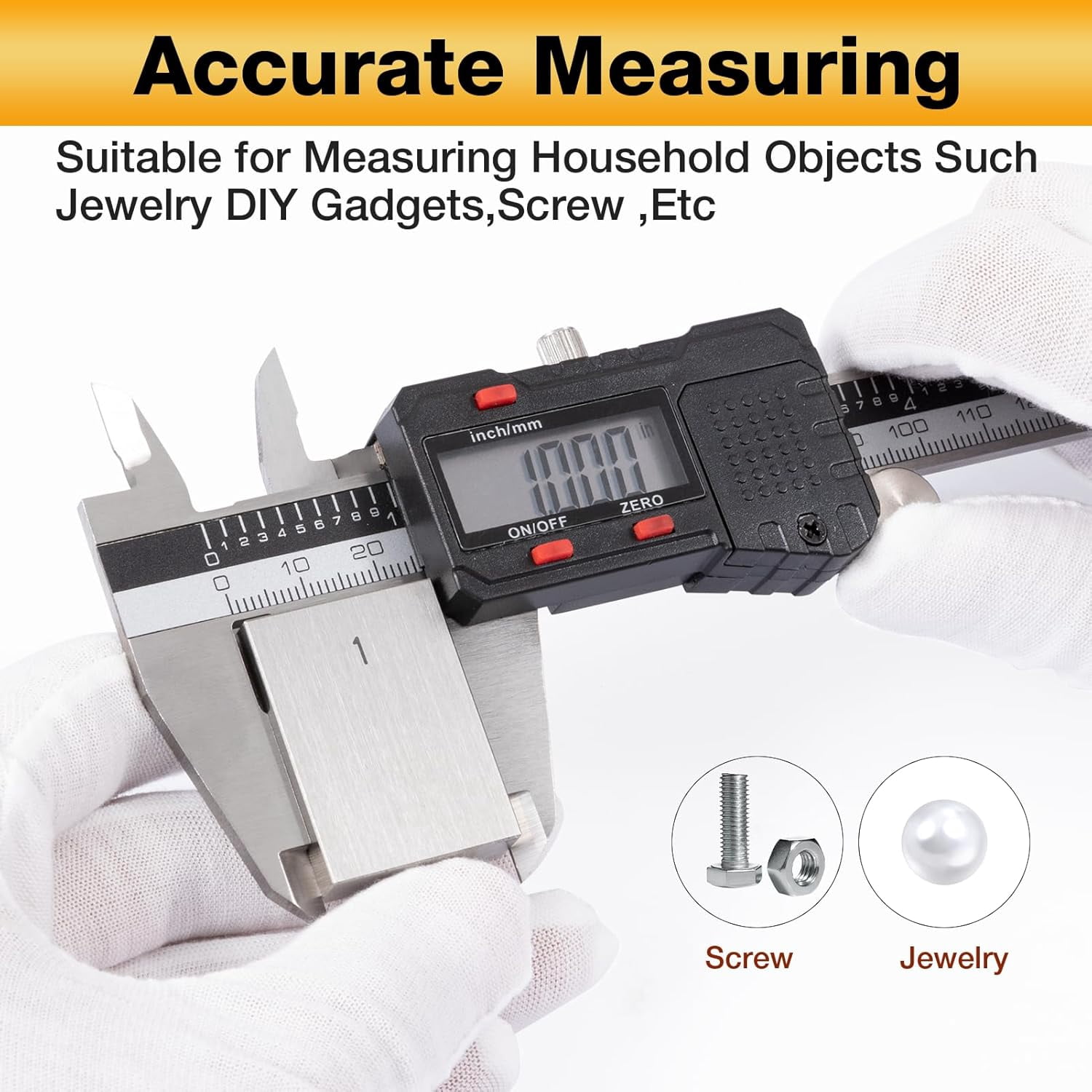 Digital Caliper 6 inch, Stainless Steel Vernier Micrometer Measuring Tool with Large LCD Display, Easy Inch/Metric Conversion, Precision Gauge for Machinists, Woodworking & DIY