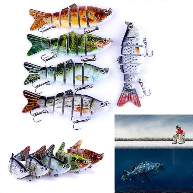 Señuelos Swimbait de 6 segmentos Señuelos Crankbaits Cebos Señuelos de pesca con cebo duro A