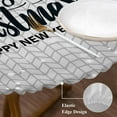 thumbnail image 4 of Christmas Gold Grey Table Cloth, Round Fitted Tablecloths with Elastic Edge, Winter Snowflakes Xmas Balls Geometric Wipeable Waterproof Table Cover for Kitchen Wedding 45-54 Inches, 4 of 4