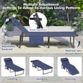 thumbnail image 3 of POTEBAN Heavy Duty Outdoor Lounge Chair, 350lbs Capacity Folding Recliner for Tanning & Pool, 1-Pack, Navy Blue, 3 of 6