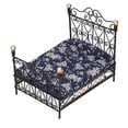 thumbnail image 2 of 1:12 Mini casa de muñecas Cama doble Simulación Escena de vida Cama de princesa Casa de muñecas de hierro Cama doble, 2 of 14