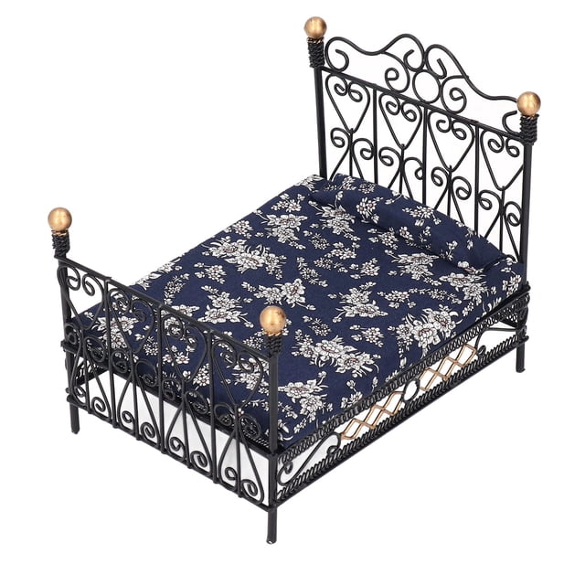 Cama doble para casa de muñecas 1:12 ANGGREK hierro para niños