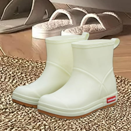 Abbraccia Women Rain Boots Non Slip Rainboots  Waterproof Boots Seamless Rainy Day Rain Shoes Low Calf Rain Boots for Traveling Outside 235cmx17cm