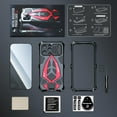 thumbnail image 2 of Compatibility with iPhone 15 Pro Max Case Heavy Duty Protection Rugged Screw Full Body Military Grade Metal Bumper Rubber with Hard Durable Phone Cases Cover Men  2023 Black Red, 2 of 14