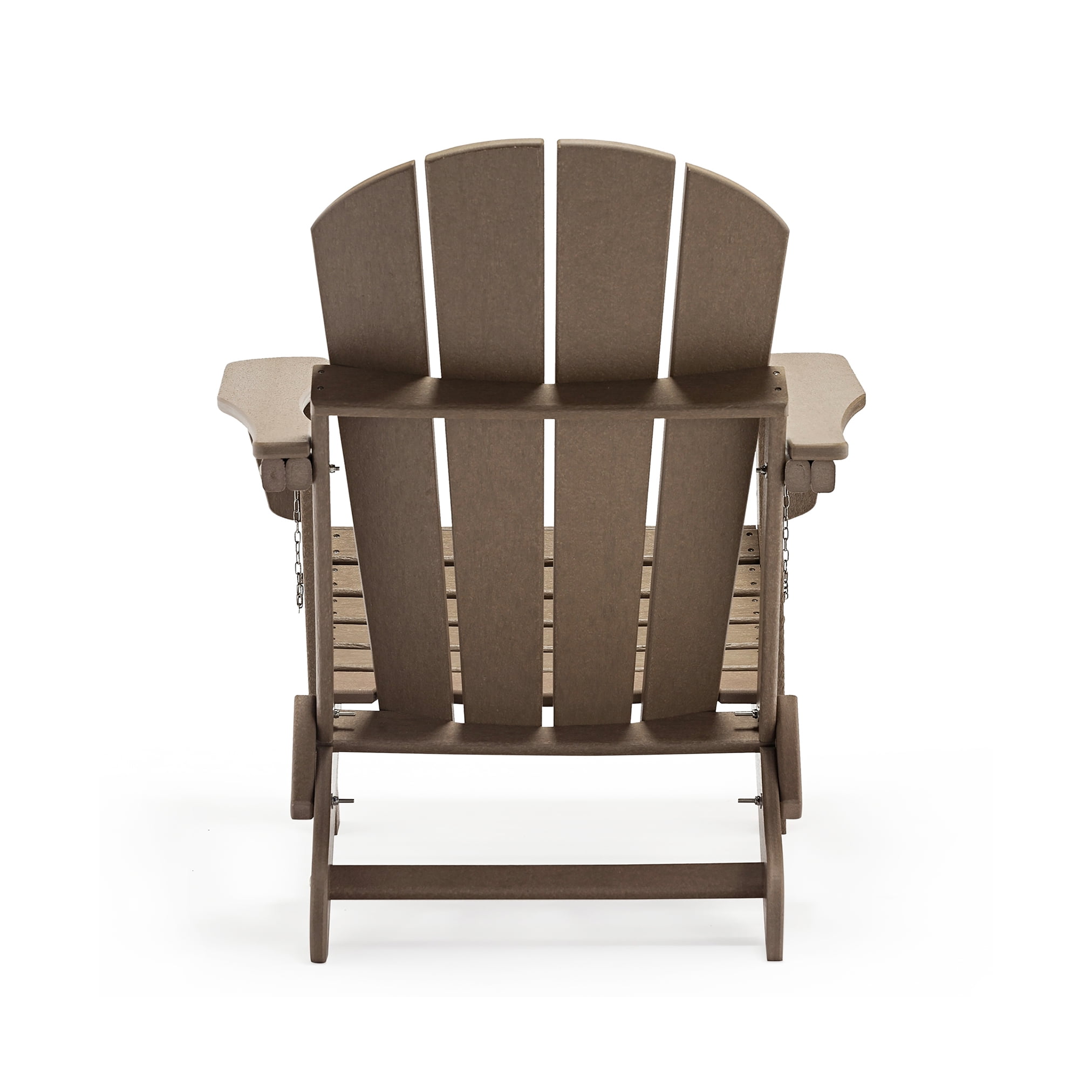 PORCHSIDE Outdoor Folding Adirondack Chair (Set of 2), Weathered Wood