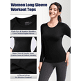 thumbnail image 7 of Roxilon 4 Pack Woman's Long Sleeve Athletic Sun Shirts Underscrub Workout UPF 50+ Undershirt for Gym Running Tops, 7 of 7