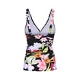 thumbnail image 4 of FORTANT Women's Floral Print Plus Size Two Piece Tankini Swimsuits Ruched Tummy Control Tankini Top with Swim Shorts, Size S-4XL, 4 of 8