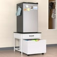 thumbnail image 4 of Mini Fridge Stand with Storage, Heavy Duty Mini Fridge Table with Rolling Cabinet, 4 of 19
