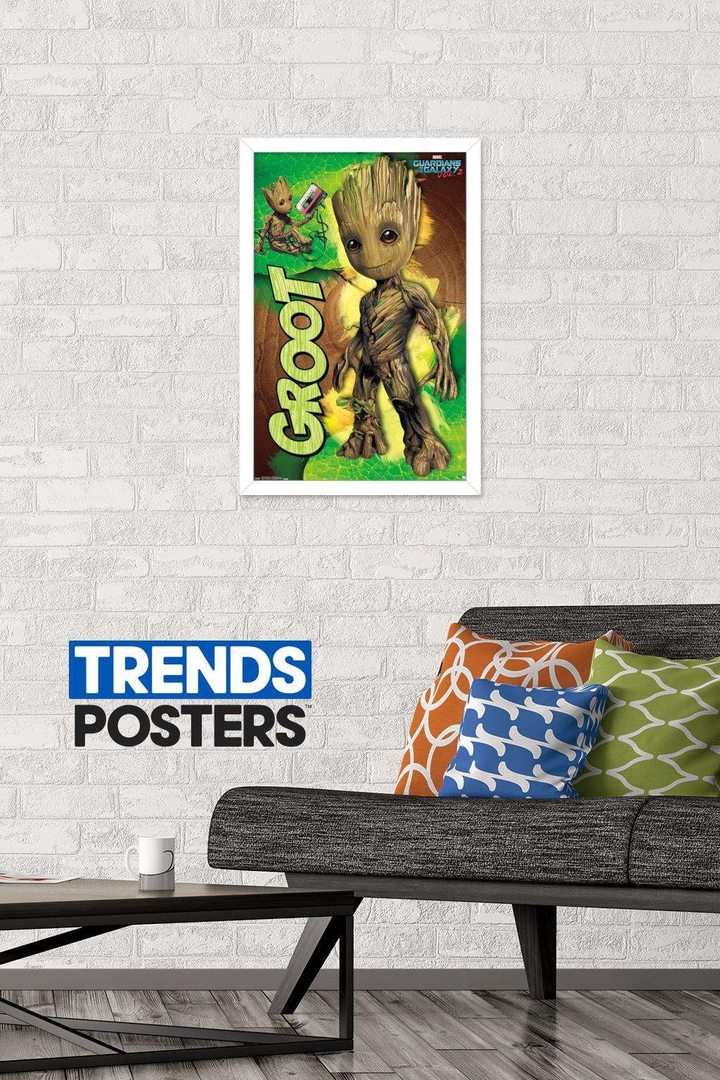 Marvel Cinematic Universe - Guardians of the Galaxy 2 - Groot Wall Poster, 14.725" x 22.375", Framed