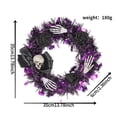 thumbnail image 3 of Halloween Wreaths for Front Door, Lighted Door Wreath Fall Wreath with Purple Lights and Black Roses Bows for Home Wall Window Party Decor, 3 of 5