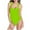 Green, variant on WREESH Women's Ruffled One Piece Swimsuit - Backless Ruched Tummy Control Bathing Suit Adjustable Swimwear Black