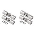 thumbnail image 1 of Conector de esquina para varillas de cortina de 4 piezas, conector de esquina para varillas de cortina ajustables para varillas de cortina de ventana salediza de 1 pulgada (plata), 1 of 5