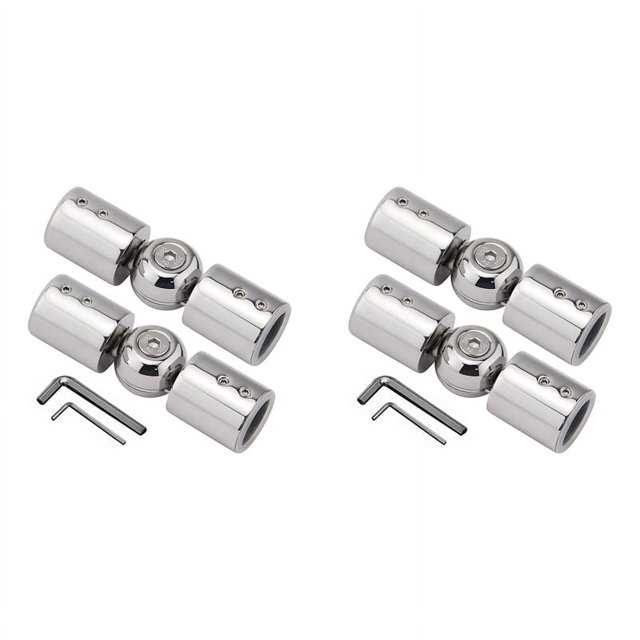 Conector de esquina para varillas de cortina de 4 piezas, conector de esquina para varillas de cortina ajustables para varillas de cortina de ventana salediza de 1 pulgada (plata)