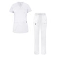 thumbnail image 1 of Adar Scrub Set for Women - Curved V-Neck Scrub Top & Tapered Drawstring Scrub Pants, 1 of 7