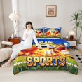 thumbnail image 4 of Homewish Kids Teens Football Soccer Basketball Baseball Print Bedding Comforter Set 2pcs,Sport Theme Twin Comforter Sets Microfiber,Ball Gamer Breathable Bedding Set,Microfiber Bedroom Decor, 4 of 8