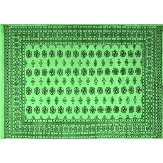 Ahgly Company Indoor Rectangle Persian Emerald Green Traditional Area Rugs, 5' x 8'