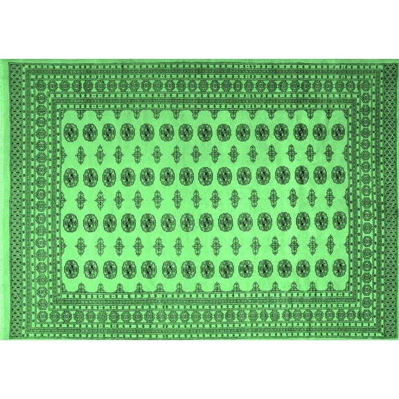 Ahgly Company Indoor Rectangle Persian Emerald Green Traditional Area Rugs, 5' x 7'