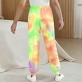 thumbnail image 2 of OGLCCG Girls' Baggy Sweatpants Elastic Waist Wide Leg Tie Dye Jogger Sweatpants with Pockets Loose Fit Fall Lounge Pants 3-15 Years, 2 of 5
