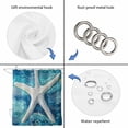 thumbnail image 5 of Teal Coastal Starfish Bathroom Shower Curtains with 12 Hooks Polyester Waterproof Shower Curtain for Stalls and Bathtubs Summer Watercolor Ocean Decorative Bathroom Privacy Curtain 66x72 Inches, 5 of 8