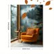 thumbnail image 3 of Qisvanset 12x16 Inch Foggy Mountain Forest Wall Mural, Self Adhesive Nature Landscape Living Room Decor, 3 of 8