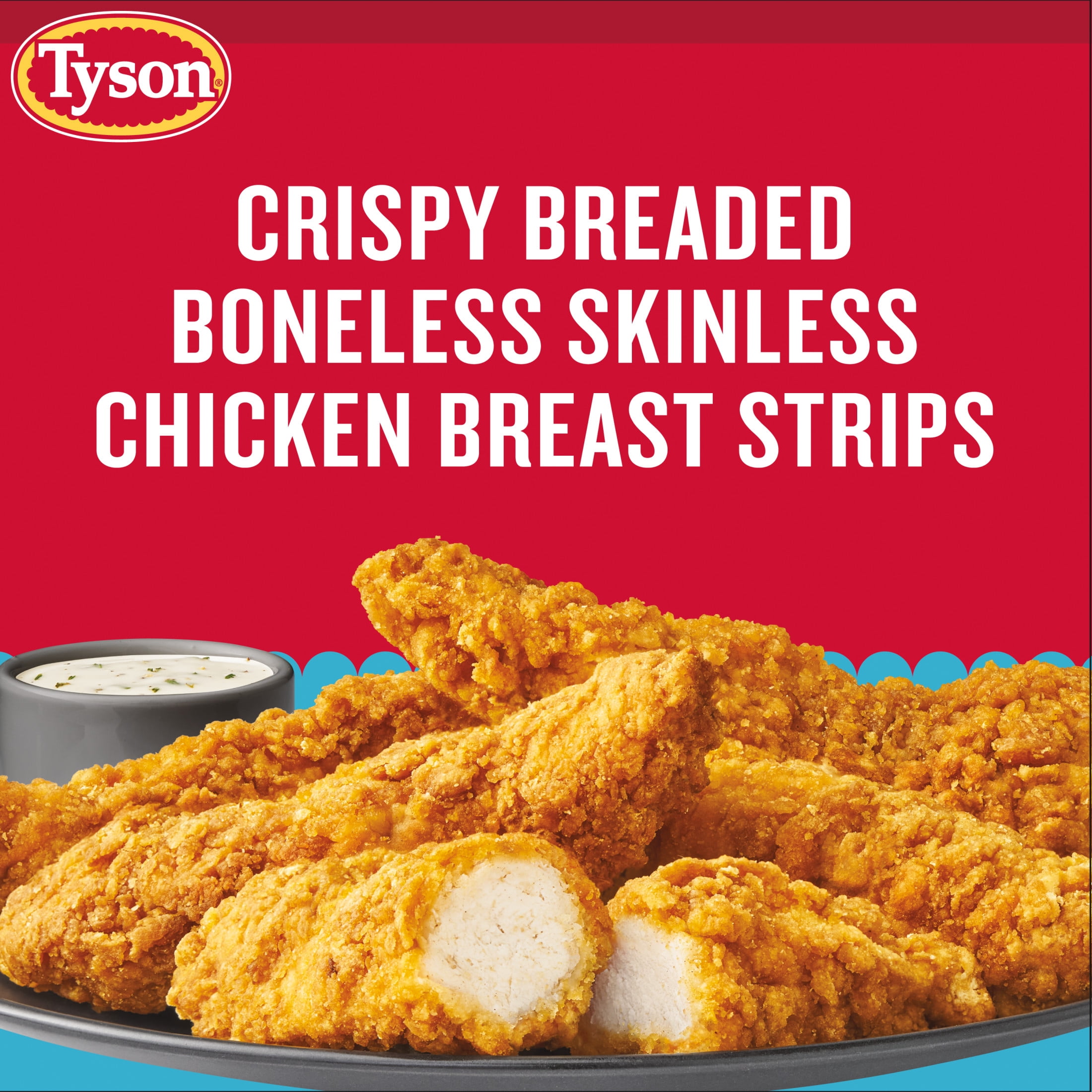 Tyson Crispy Chicken Breast Strips, Family Pack, 40 oz (Frozen, Fully Cooked)
