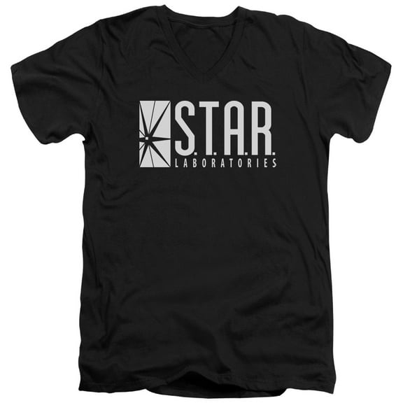 The Flash S.T.A.R. S/S Adult V-Neck T-Shirt 30/1 T-Shirt Black