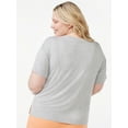 thumbnail image 3 of Joyspun Women's V-Neck Sleep T-Shirt, Sizes S to 3X, 3 of 5