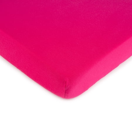SheetWorld Fitted 100% Cotton Jersey Pack N Play Sheet Fits Graco Square Play Yard 36 x 36 Hot Pink
