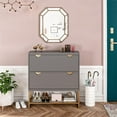 CosmoLiving by Cosmopolitan Brielle Entryway Shoe Storage, Graphite ...