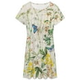 thumbnail image 3 of Summer Wild Plants Yellow Flowers And Butterflies Sundress Short Sleeve Dress Summer Women Clothes Dress for Women Dresses, 3 of 7