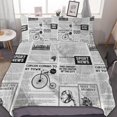 thumbnail image 1 of HAHDAXIA Newspaper Bedding Solid Comforter Set for All Seasons,3 Pieces(1 Comforter+2 Pillowcases),Soft Microfiber Bedding Set Queen(90"x90"), 1 of 7