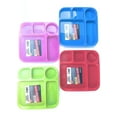 thumbnail image 2 of Cooking Concepts Divided Lunch Tray Bundle-Set of 4 Kids colorful dinner breakfast BPA free microwave dishwasher safe individual plates toddlers all ages, 2 of 3