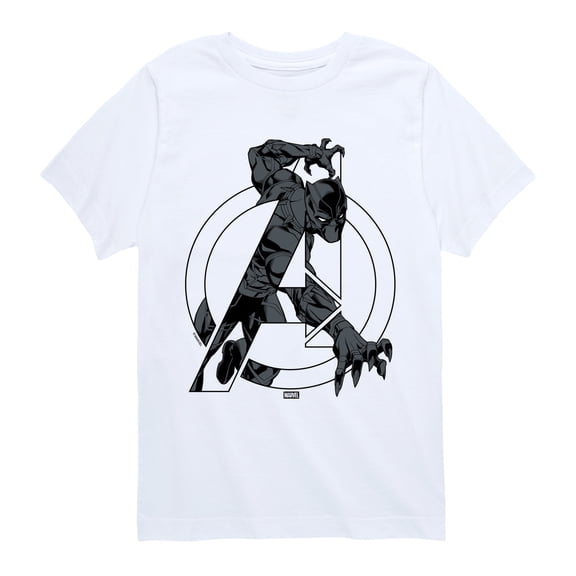 Black Panther - Avengers Logo Boys' Short Sleeve Graphic T-Shirt