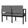 thumbnail image 5 of Lenox Steel Reception Waiting Room Loveseat / Black Steel / Gray / Gray, 5 of 5