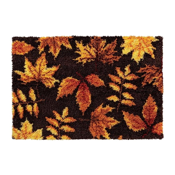 de alfombra con de lengüeta grande para bricoje hoja de arce/cojín con patrón de faro Zulema Kits de alfombras con gancho de pestillo