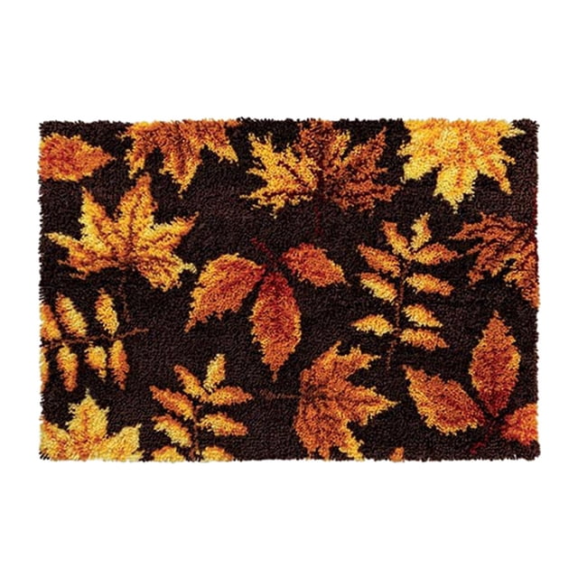 Abbracc Latch Hook Rug Kits Mat DIY Needlework Embroidery Carpet Maple Leaf