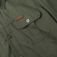thumbnail image 4 of 2 Pack Men's 100% Cotton Long Sleeve Cargo Shirts, Button Down Utility Work Shirts with Dual Chest Pockets, Outdoor Casual Dress Shirts for Daily Working, 4 of 7