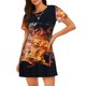 thumbnail image 1 of Balery Tennis Ball In Fire1 Camisón de manga corta con cuello redondo para mujer, cómodo y elegante., 1 of 6