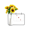 thumbnail image 1 of Corazón de un patrón de juego de cartas Tarjeta de bendición de jarrón de girasol artificial, 1 of 3