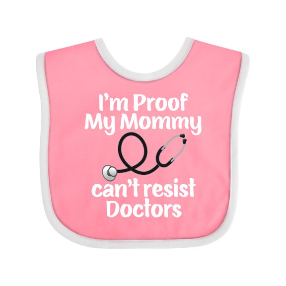 Inktastic Proof Mommy Cant Resist Doctor Dad Boys or Girls Baby Bib