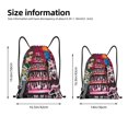 thumbnail image 2 of Zufioo Monster High Print Sports Cinch Sack Gym String Bags Machine Washable Heavy Duty String Backpack for Men Women-Small, 2 of 6