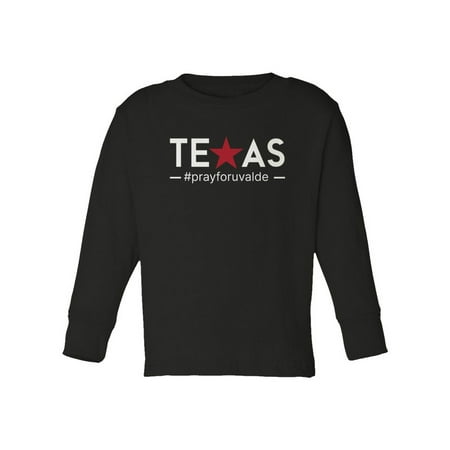 

Texas Pray For Uvalde Hurricane Houston Support Toddler Long Sleeve T-Shirt (Black 2T)