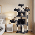 thumbnail image 4 of Yaheetech 68.9'' Large Cat Tree Tower with 2 Condos and Scratching Post, Black, 4 of 11